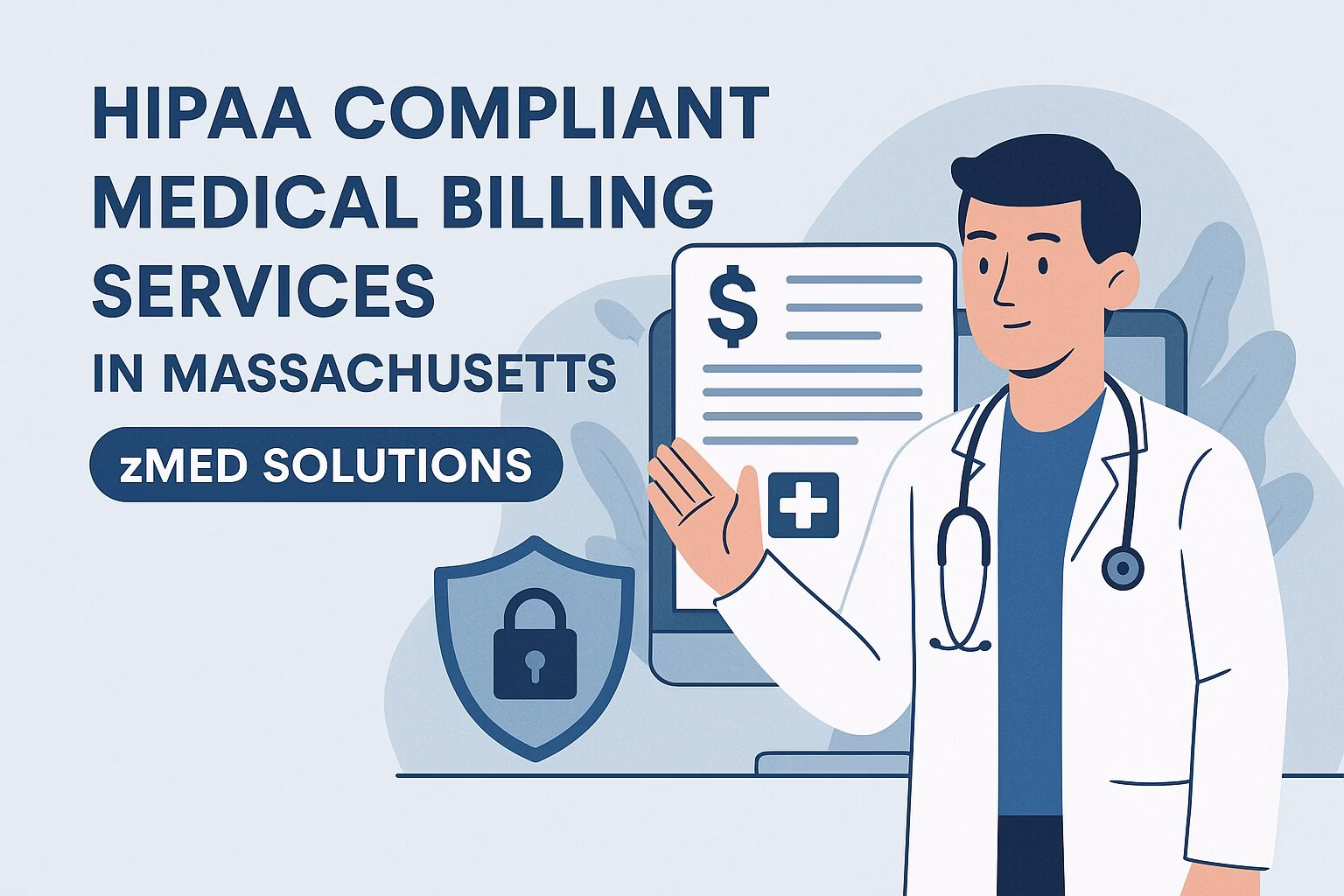generate an image for HIPAA Compliant Medical Billing Services in Massachusetts zmed solution