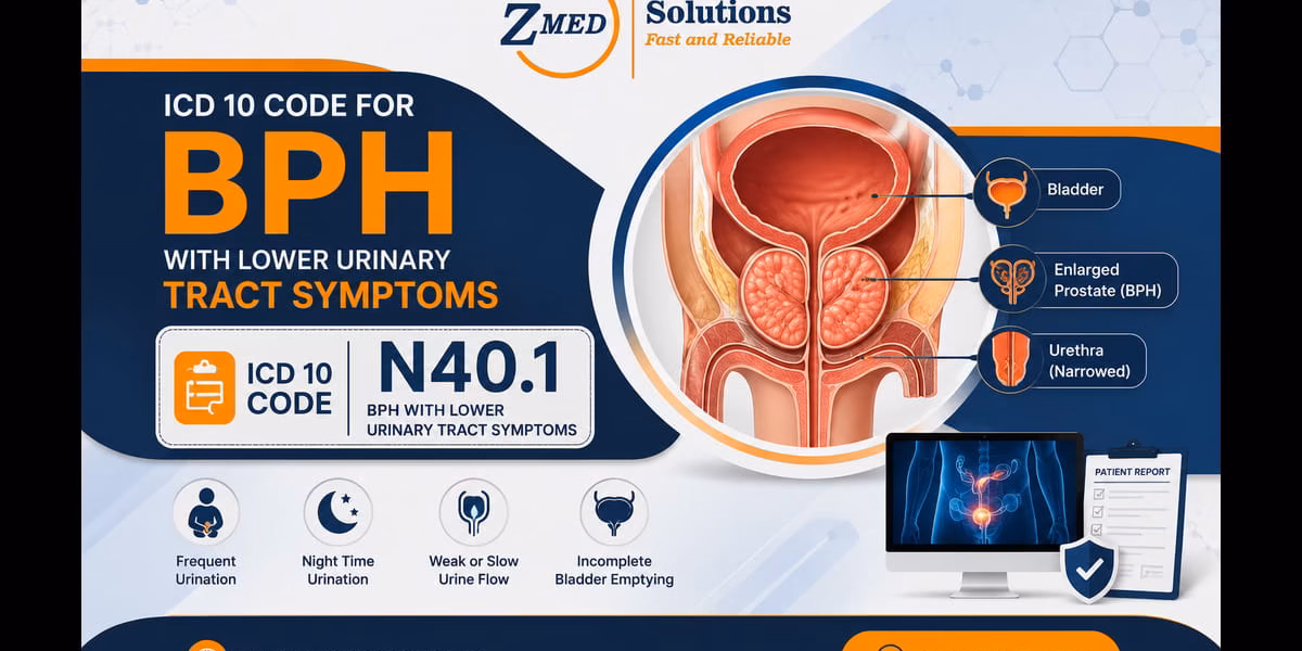 ICD 10 Code for BPH with Lower Urinary Tract Symptoms ICD 10 code N40.1 for BPH with lower urinary tract symptoms diagram