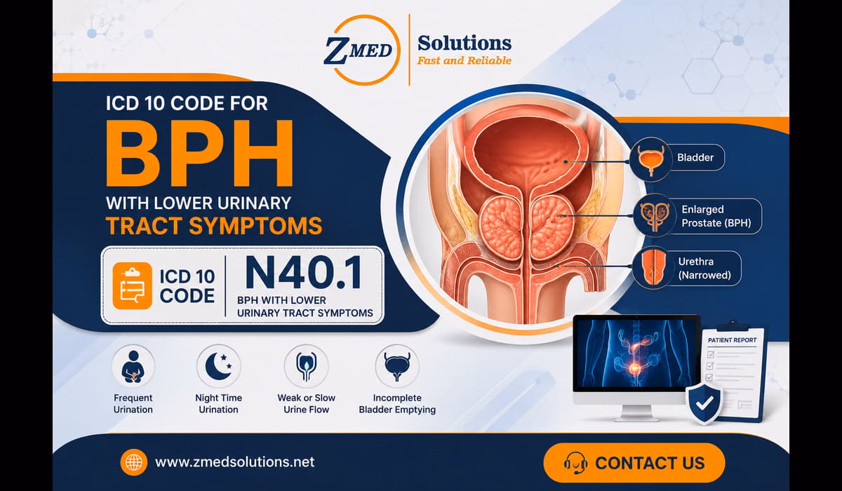 ICD 10 Code for BPH with Lower Urinary Tract Symptoms ICD 10 code N40.1 for BPH with lower urinary tract symptoms diagram