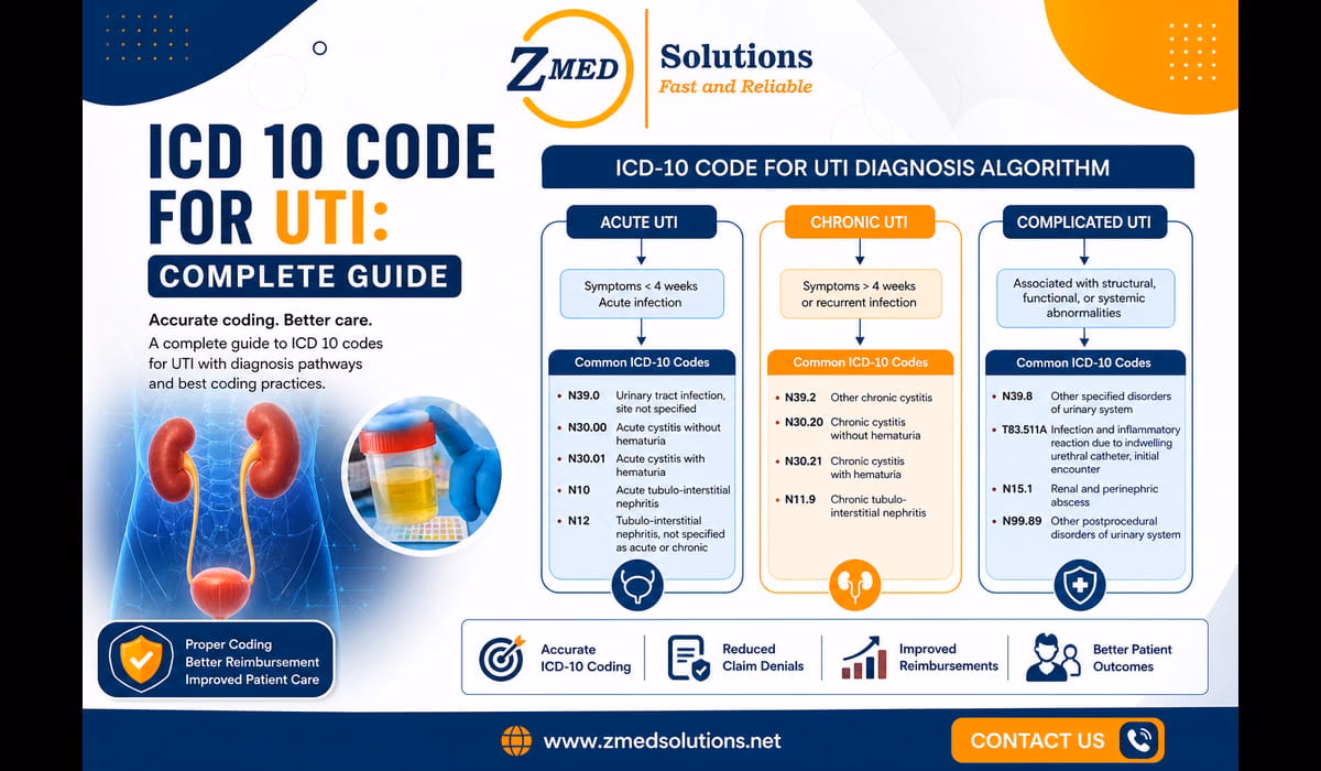icd-10-code-for-uti-algorithm (1) (1) ICD 10 code for UTI diagnosis algorithm showing acute, chronic, and complicated pathways