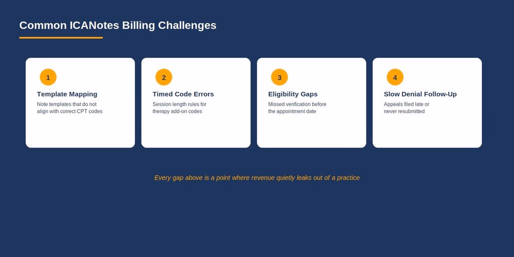 Four common ICANotes billing challenges for behavioral health practices