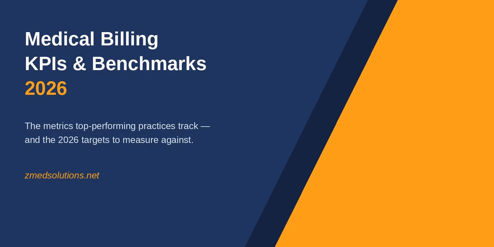 Medical Billing KPIs & Benchmarks 2026 | Zmed Solutions Zmed Solutions feature graphic for Medical Billing KPIs and Benchmarks 2026