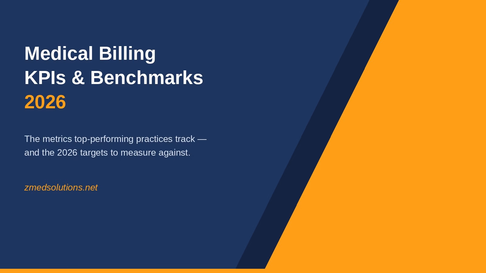 Medical Billing KPIs & Benchmarks 2026 | Zmed Solutions Zmed Solutions feature graphic for Medical Billing KPIs and Benchmarks 2026