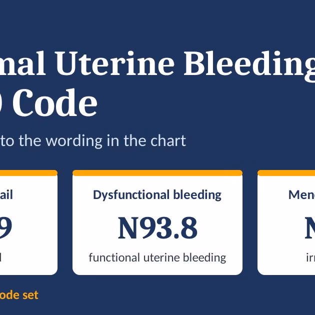 abnormal-uterine-bleeding-icd-10-code-featured N93.9, N93.8 and N92.1 shown as the main abnormal uterine bleeding ICD-10 codes