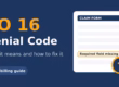 CO 16 denial code explained: claim form with a missing required field and magnifying glass