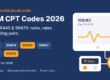 RPM CPT codes 2026 featured graphic showing the six remote physiologic monitoring codes with new codes 99445 and 99470 highlighted